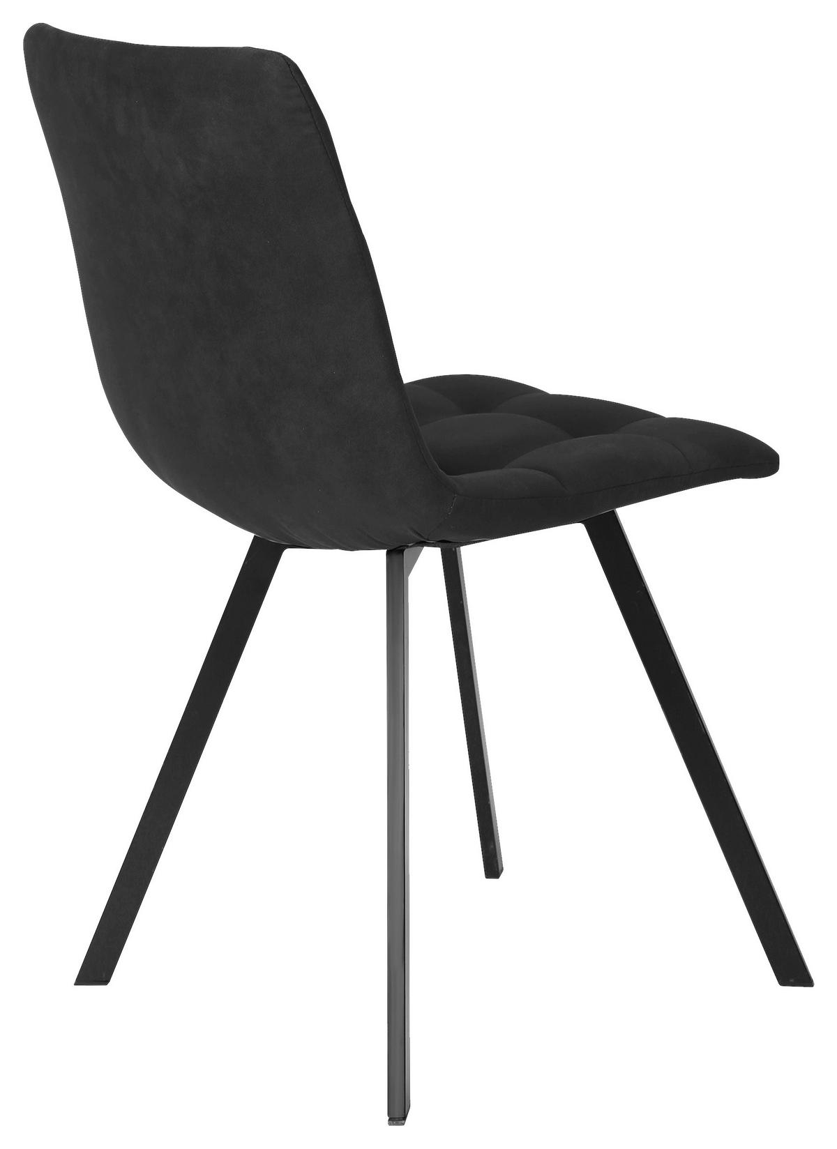 STUHL Mikrofaser Schwarz, Dunkelgrau  - Dunkelgrau/Schwarz, Design, Textil/Metall (46/88/54cm) - Carryhome