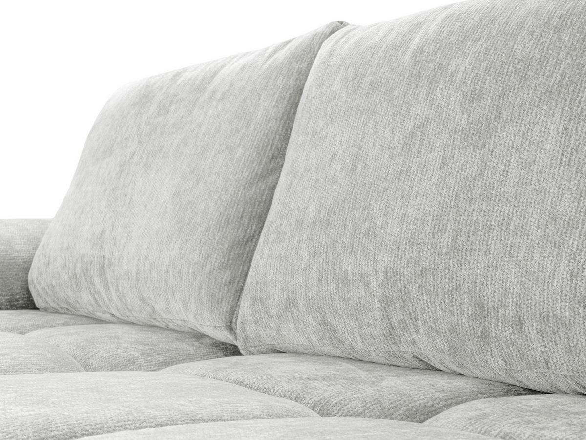 ECKSOFA  in Chenille Hellgrau  - Chromfarben/Hellgrau, KONVENTIONELL, Kunststoff/Textil (183/290cm) - Xora