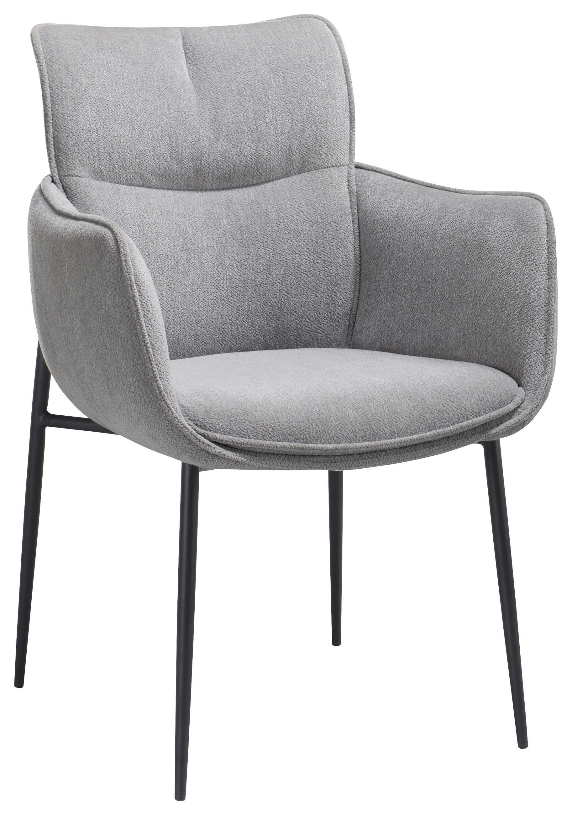 SCAUN CU BRAțE in gri deschis  - gri deschis/negru, Design, metal/textil (68/88/64cm) - Novel