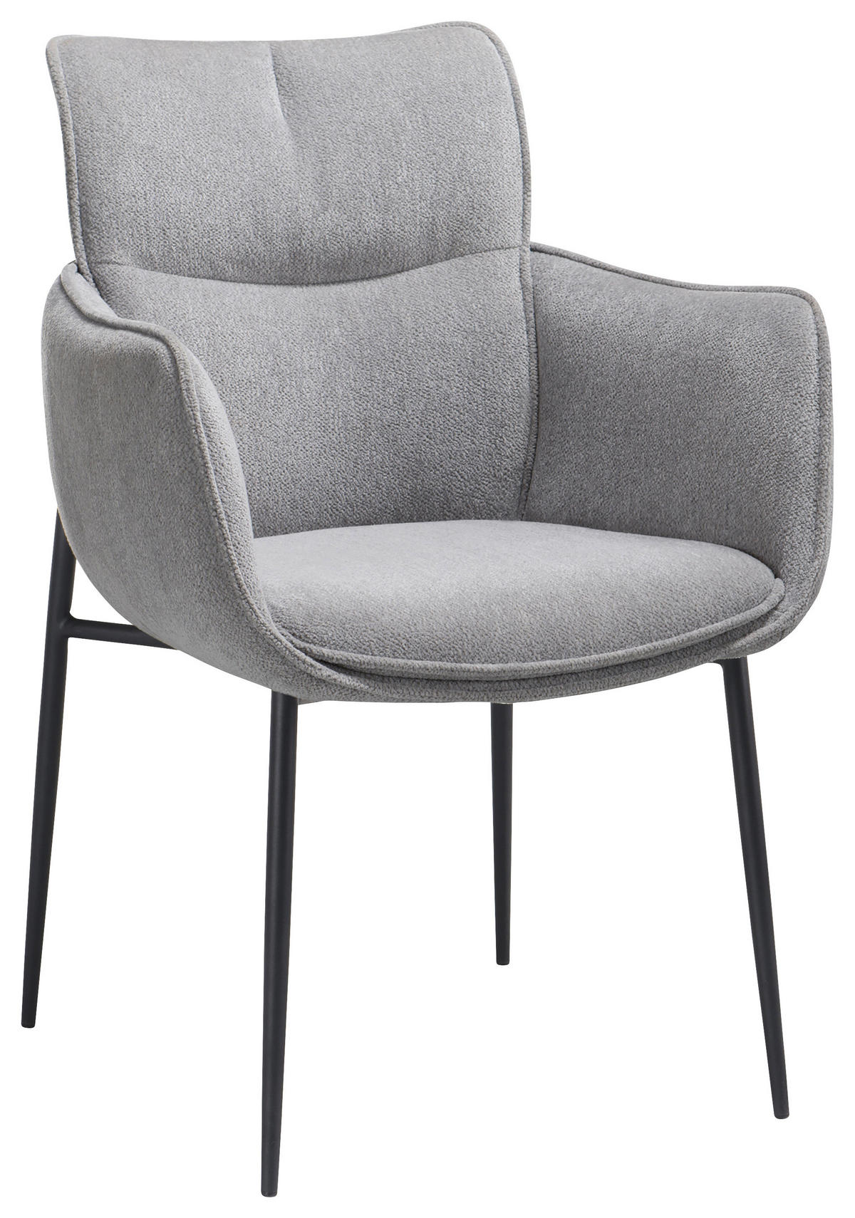 SCAUN CU BRAțE in gri deschis  - gri deschis/negru, Design, metal/textil (68/88/64cm) - Novel