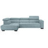 ECKSOFA in Mikrofaser Hellblau  - Schwarz/Hellblau, Design, Textil/Metall (207/301cm) - Xora