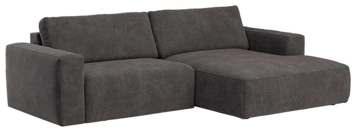 ECKSOFA Anthrazit Mikrofaser  - Anthrazit/Schwarz, MODERN, Kunststoff/Textil (283/175cm) - MID.YOU