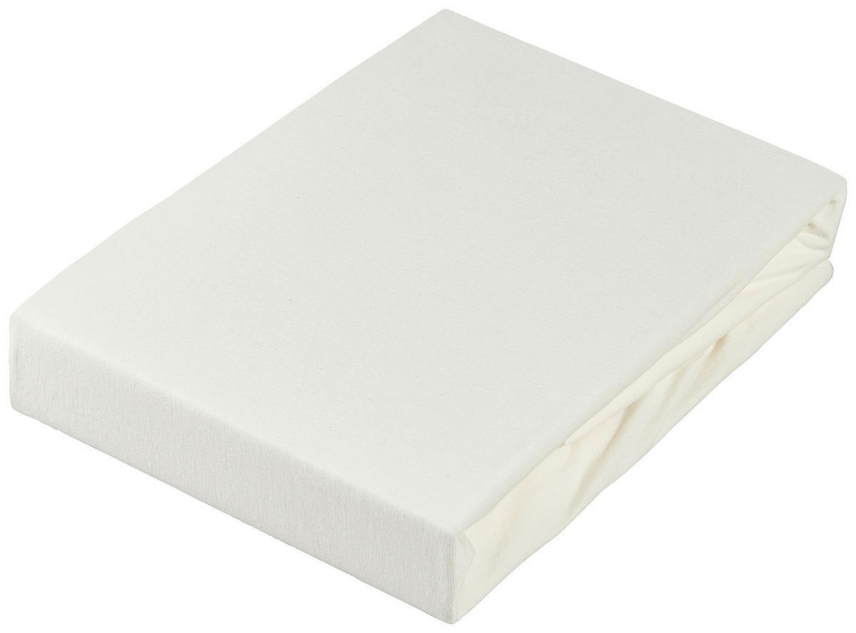 TOPPER-SPANNLEINTUCH 180/220 cm Jersey  - Weiß, KONVENTIONELL, Textil (180/220cm) - Novel