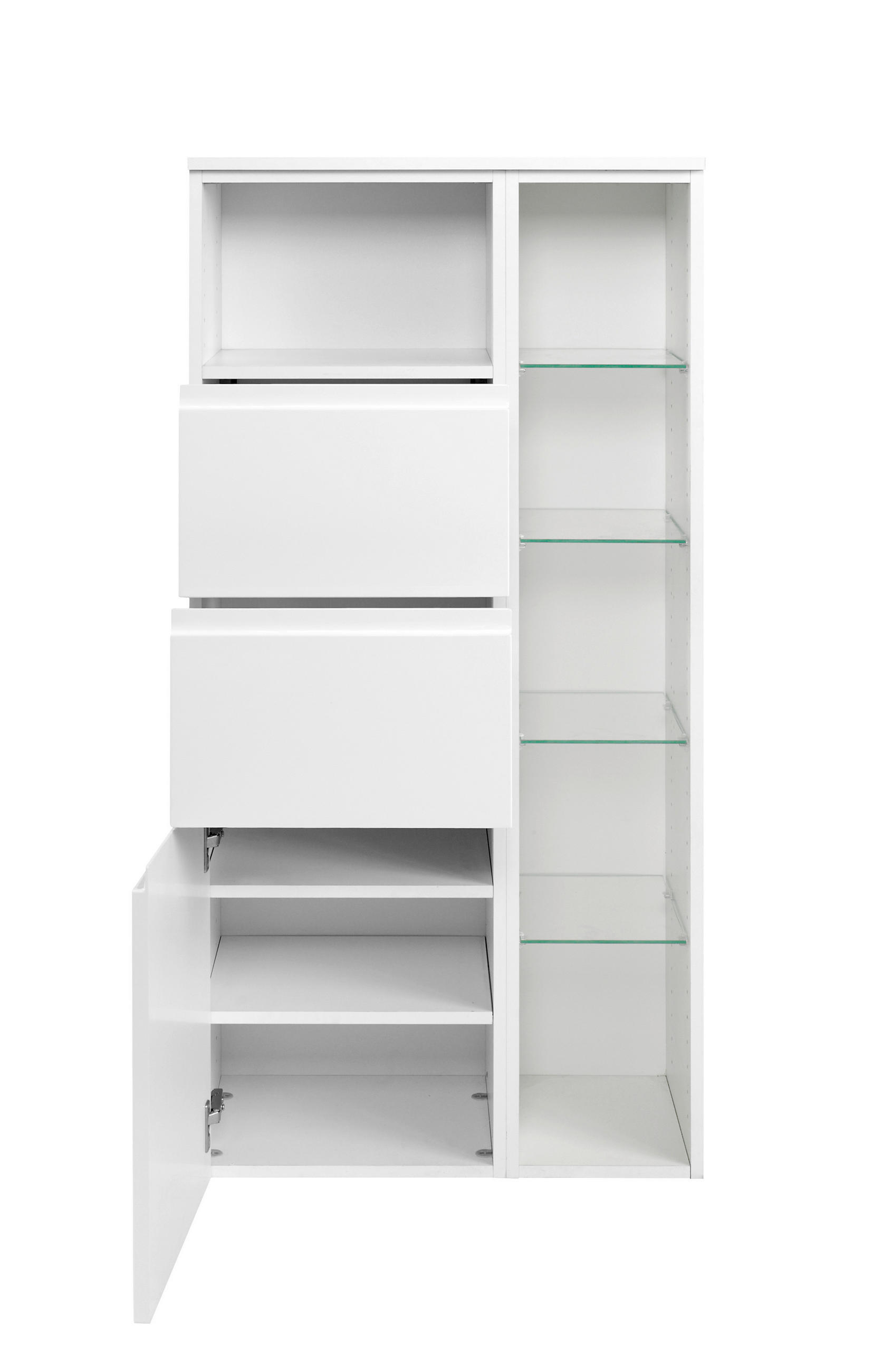 MIDISCHRANK 65/130/35 cm  - Weiß, Design, Holzwerkstoff (65/130/35cm) - Xora