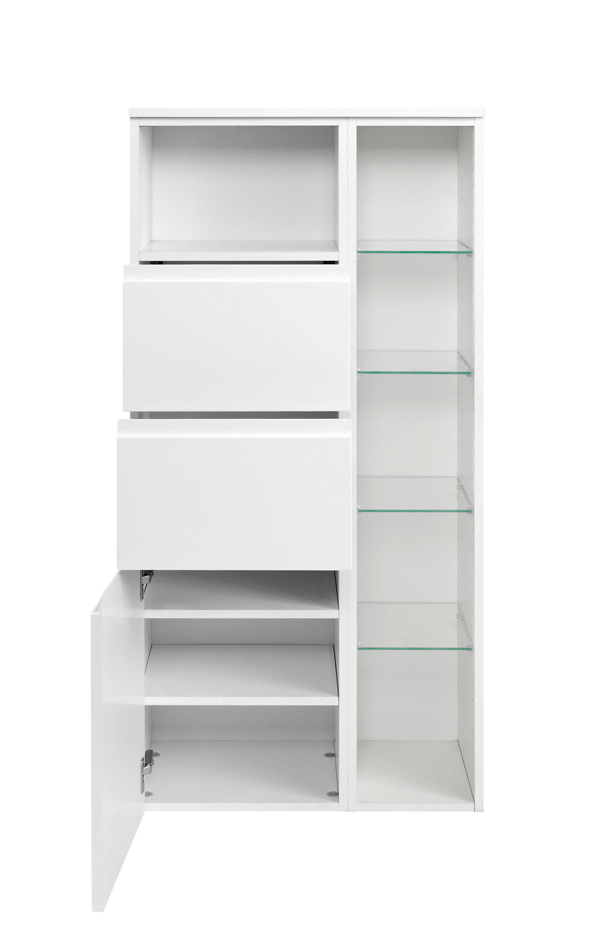 MIDISCHRANK 65/130/35 cm  - Weiß, Design, Holzwerkstoff (65/130/35cm) - Xora