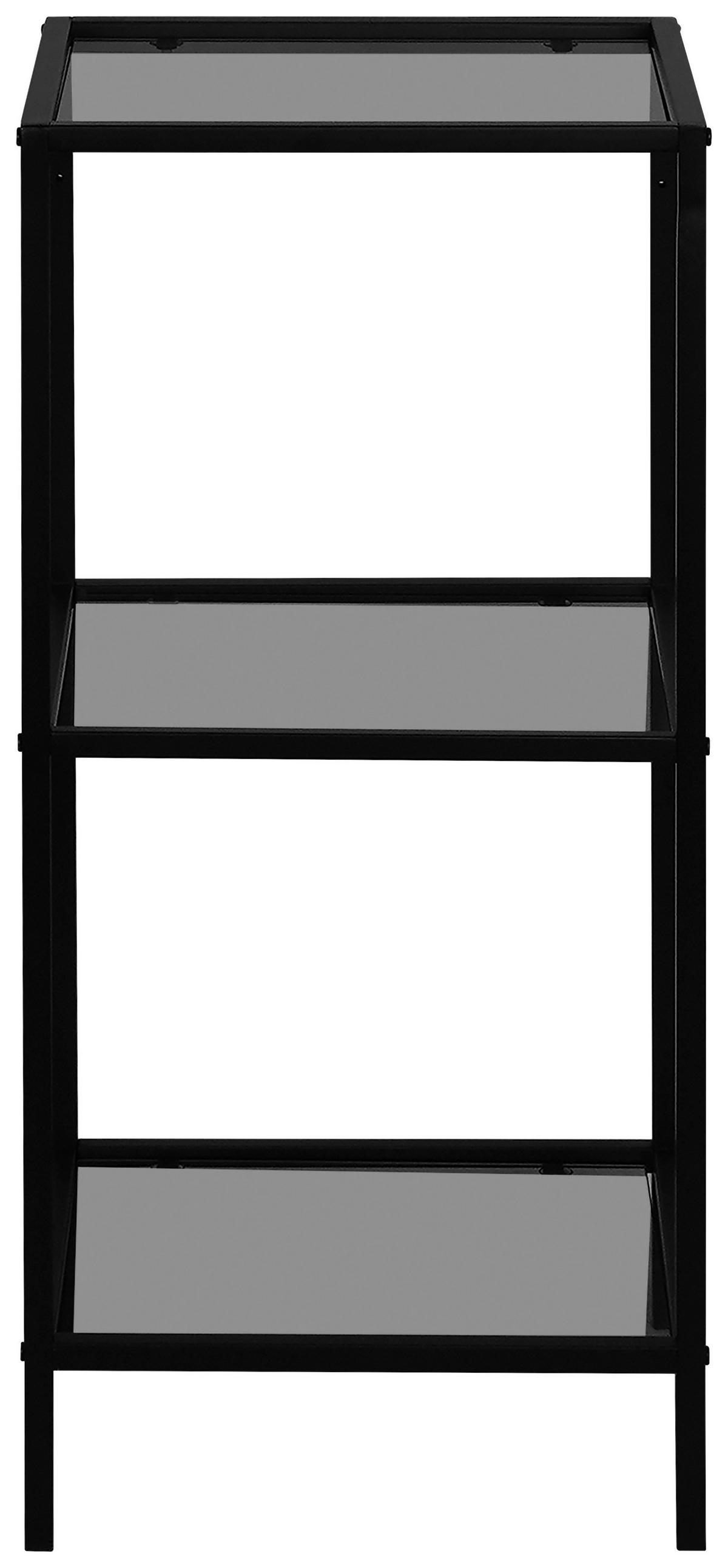 REGAL  37/82,5/33 cm Grau, Schwarz  - Schwarz/Grau, Basics, Glas/Metall (37/82,5/33cm) - Carryhome