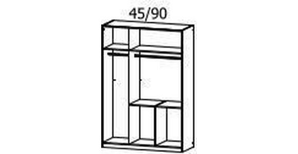 KLEIDERSCHRANK 3-türig Weiß  - Weiß, Trend, Glas/Holzwerkstoff (136/197/54cm) - Xora