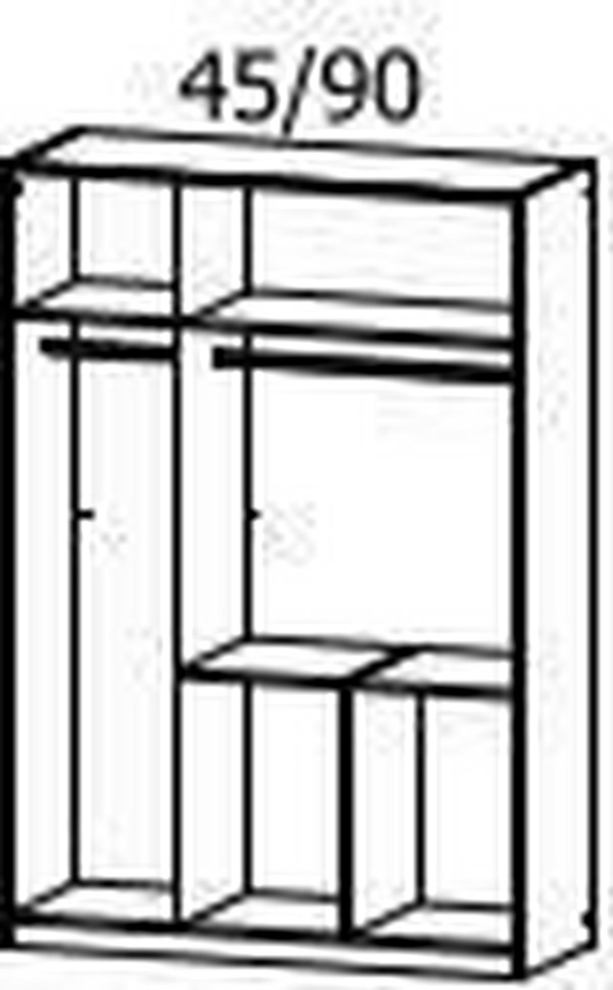 KLEIDERSCHRANK in Weiss, Dunkelgrau  - Weiss/Dunkelgrau, Trend, Glas/Holzwerkstoff (136/197/54cm) - Xora