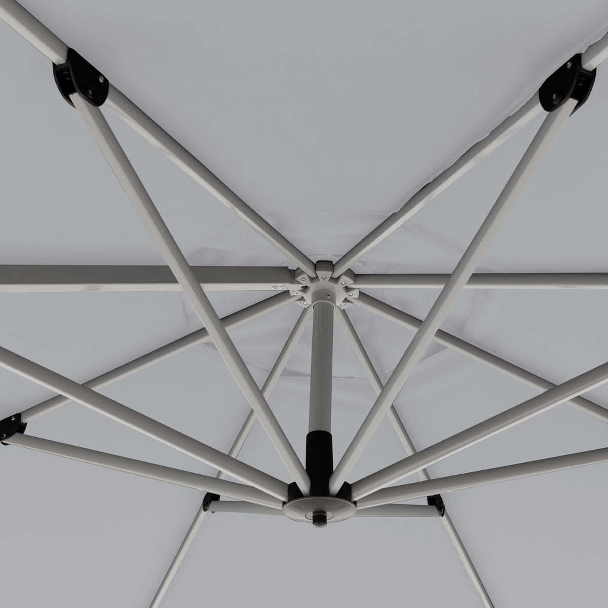 AMPELSCHIRM 370 cm   - Silberfarben/Hellgrau, Basics, Textil/Metall (370cm) - Doppler