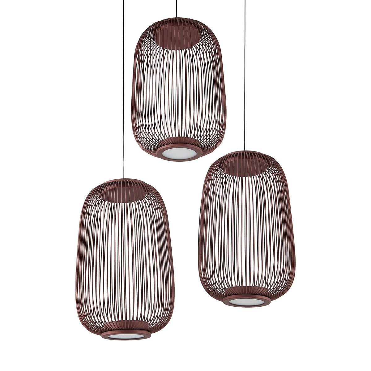 LED-HÄNGELEUCHTE Cage 40/50-150 cm  - Kupferfarben, Design, Kunststoff/Metall (40/50-150cm) - Dieter Knoll
