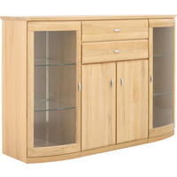 HIGHBOARD  in 165/113,1/49,7 cm  - Buchefarben/Alufarben, KONVENTIONELL, Glas/Holz (165/113,1/49,7cm) - Invivus