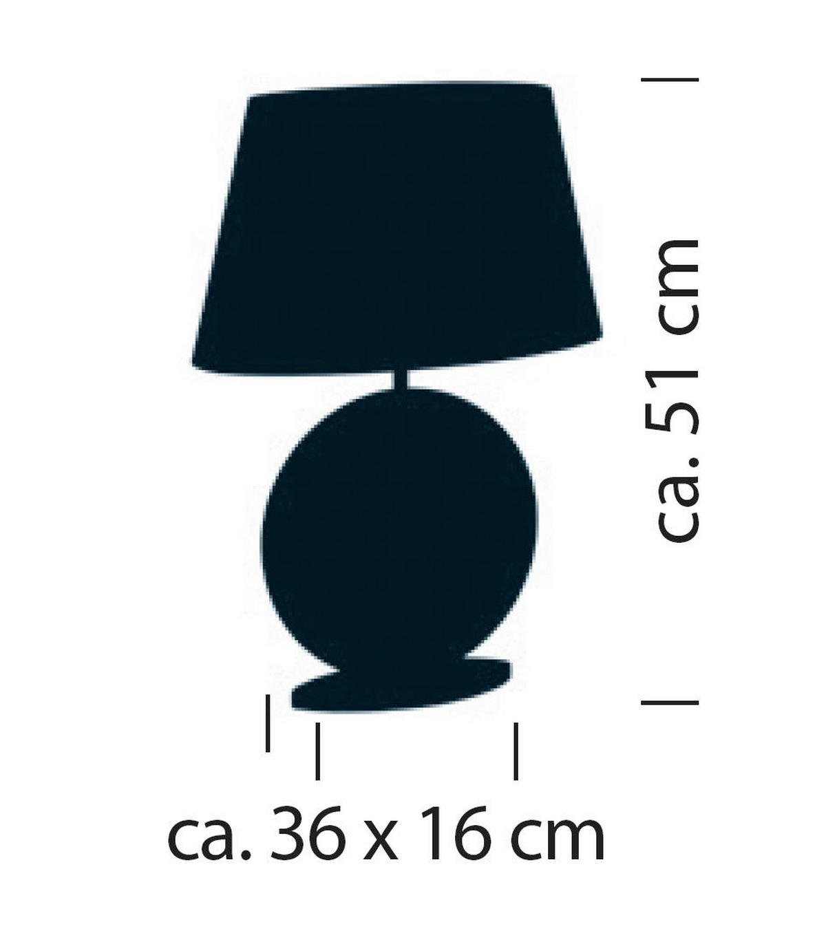 TISCHLEUCHTE 36/51 cm  - Hellgrau/Weiß, Basics, Textil/Metall (36/51cm) - Bankamp