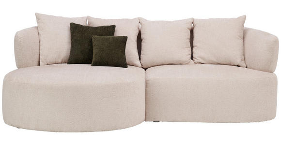 ECKSOFA Beige Chenille  - Dunkelgrün/Beige, MODERN, Kunststoff/Textil (166/235cm) - Hom`in