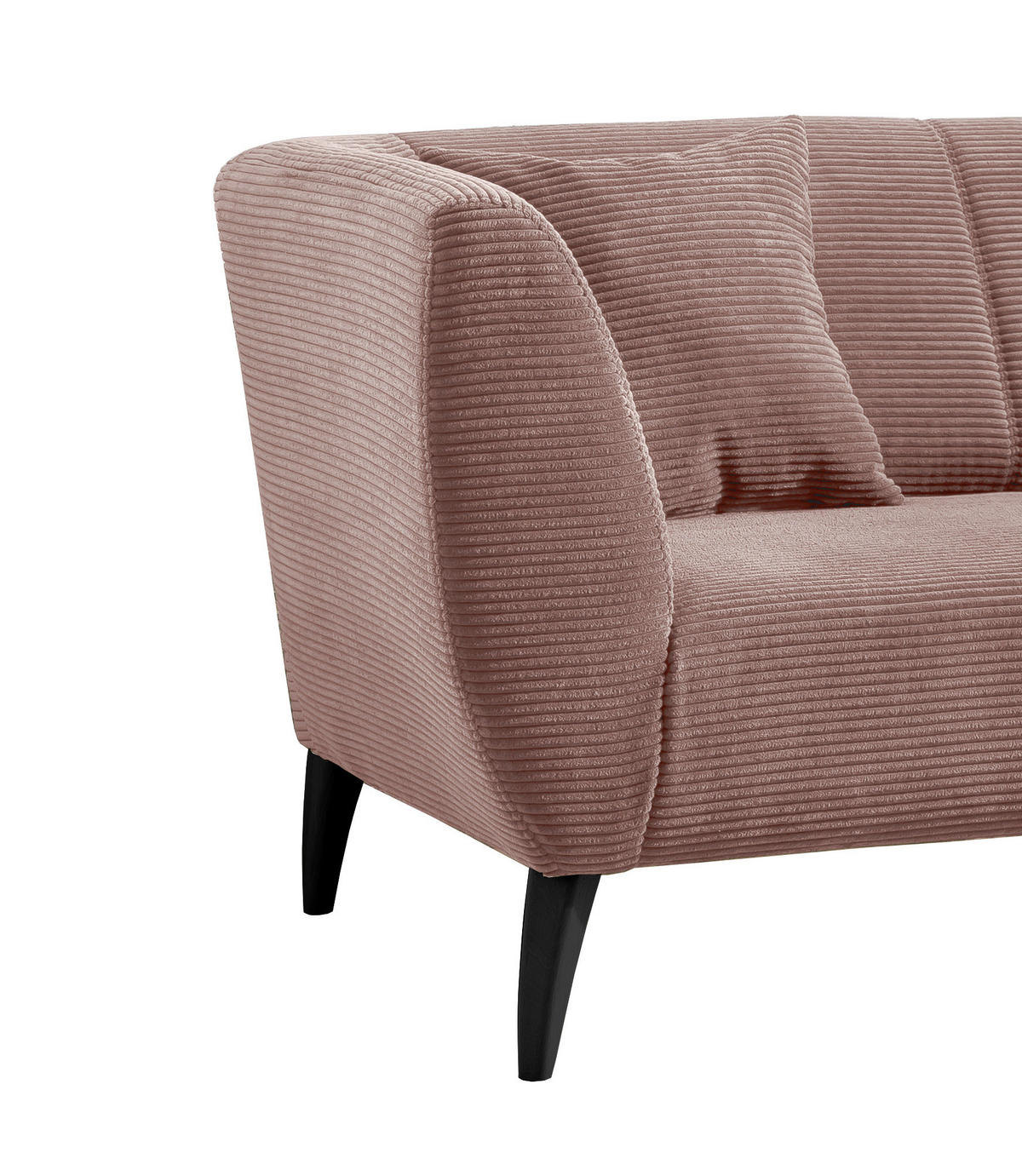 2-SITZER-SOFA in Cord Rosa  - Schwarz/Rosa, Modern, Holz/Textil (172/83/88cm) - MID.YOU