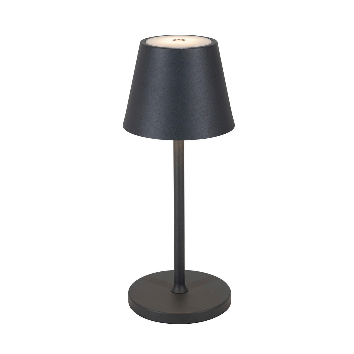 AKKU-TISCHLEUCHTE 12/30 cm  - Dunkelgrau, Basics, Kunststoff/Metall (12/30cm) - Novel