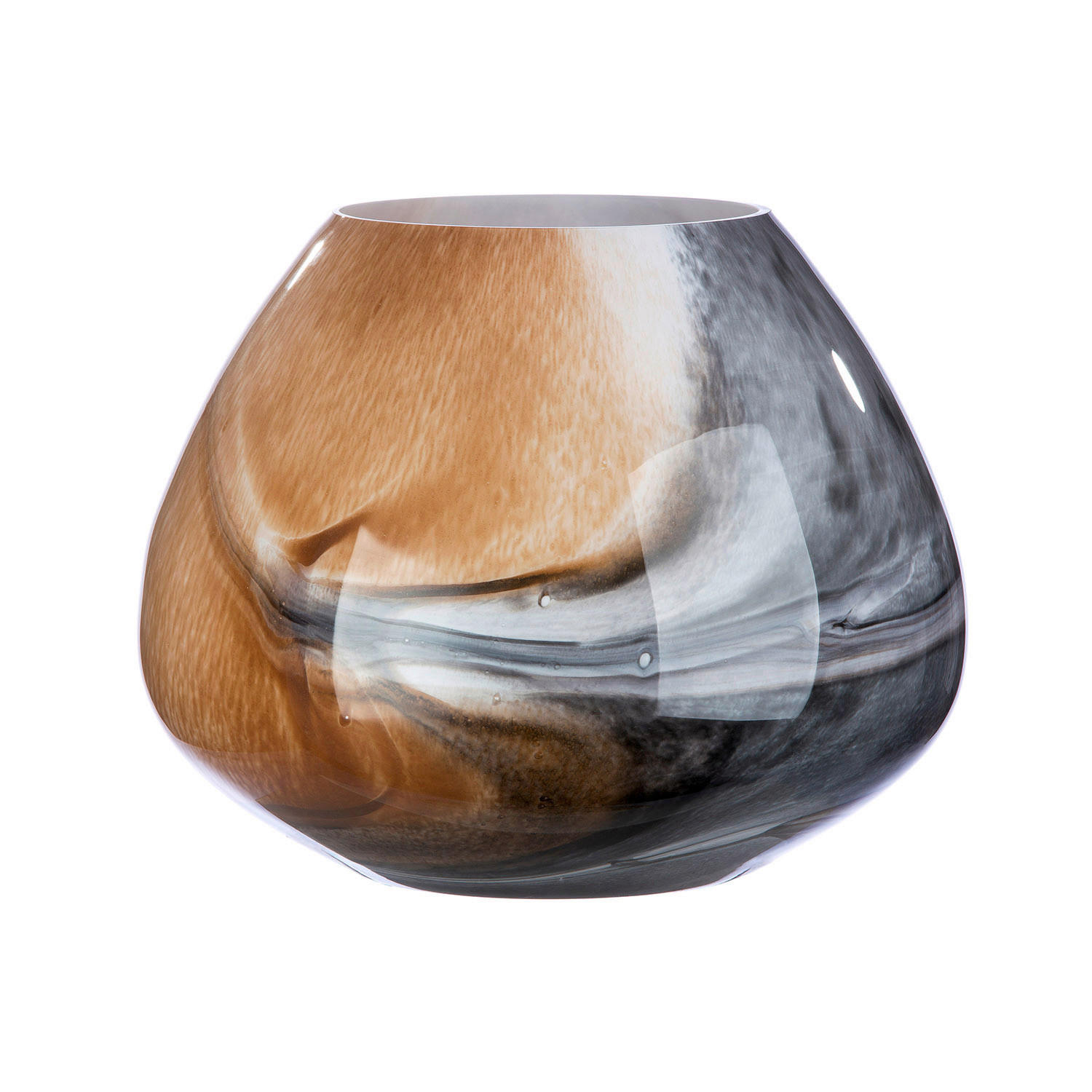 VASE Draga  - Cognac/Grau, Basics, Glas (38/30/38cm)