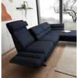 ECKSOFA  in Flachgewebe Dunkelblau  279-327/176-217 cm  - Schwarz/Dunkelblau, Design, Textil/Metall (279-327/176-217cm) - Dieter Knoll