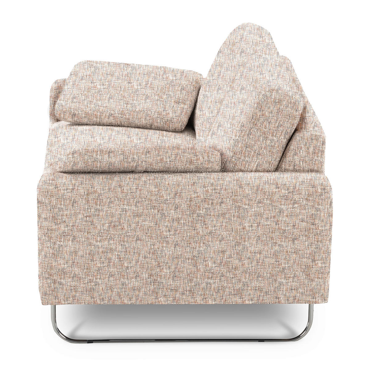 2-SITZER-SOFA SPRING in Webstoff Blau, Gelb, Rot, Weiß Modern  - Chromfarben/Blau, Design, Textil/Metall (157/85/92cm) - Livetastic