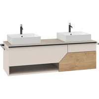 WASCHTISCHKOMBI 160,4 cm  - Taupe/Eichefarben, LIFESTYLE, Holz/Keramik (160,4cm) - Voglauer