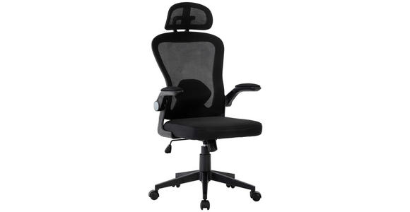 DREHSTUHL Netzbespannung Schwarz  - Schwarz, Design, Kunststoff/Textil (59/118-128/64cm) - Carryhome