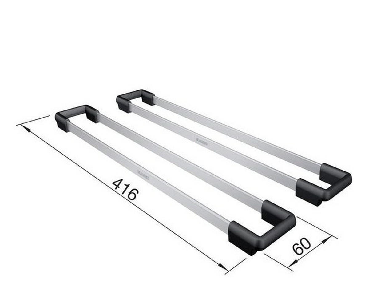 ABLAGE 41,6/2,2/6 cm  - Edelstahlfarben/Schwarz, Basics, Kunststoff/Metall (41,6/2,2/6cm) - Blanco