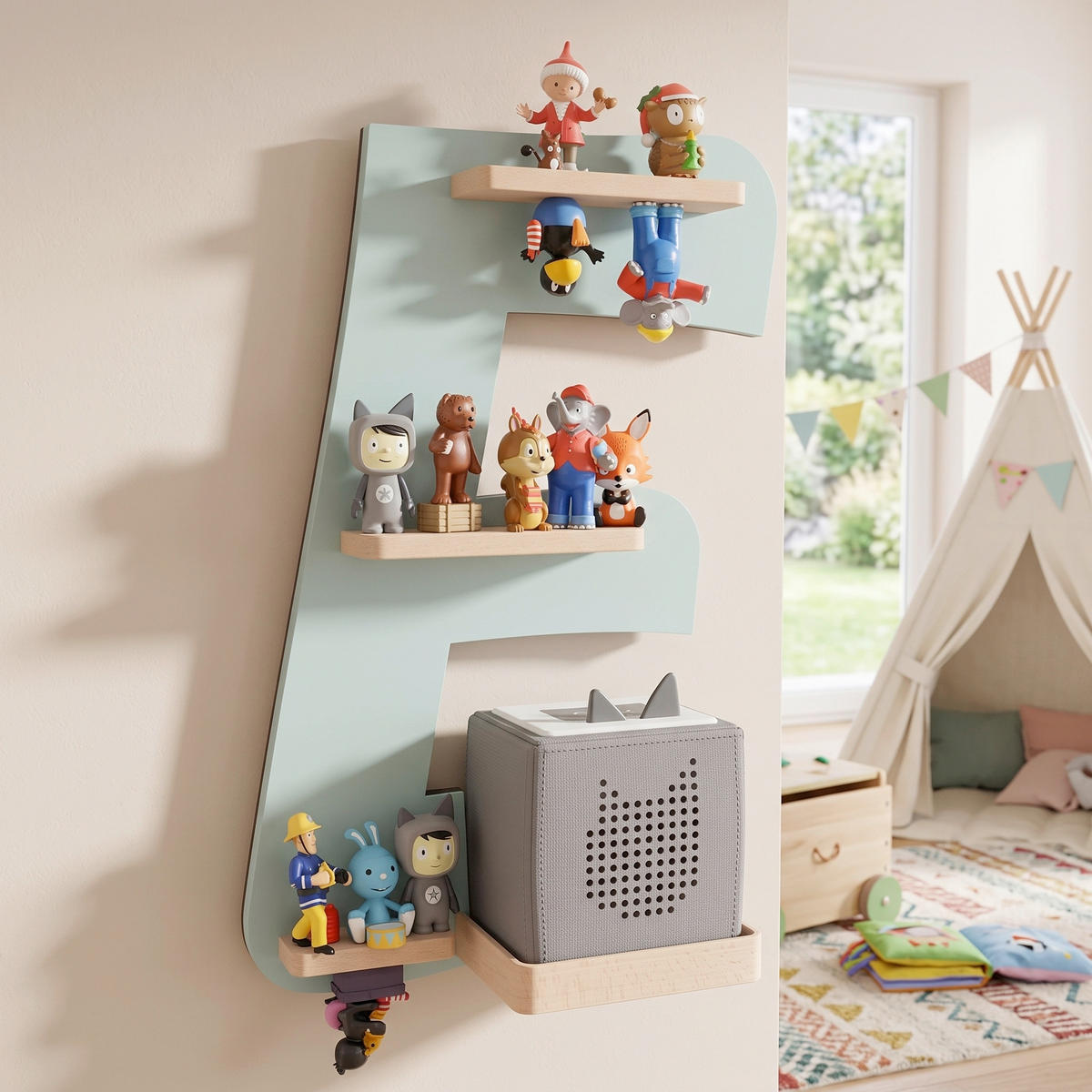 KINDERREGAL  - Grün, Modern, Holzwerkstoff (32/47/19cm) - Livetastic