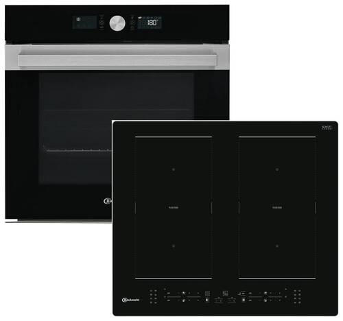 BACKOFENSET BAKO5 PF26 BLACK  - Edelstahlfarben/Schwarz, Basics, Glas/Metall (60/52cm) - Bauknecht