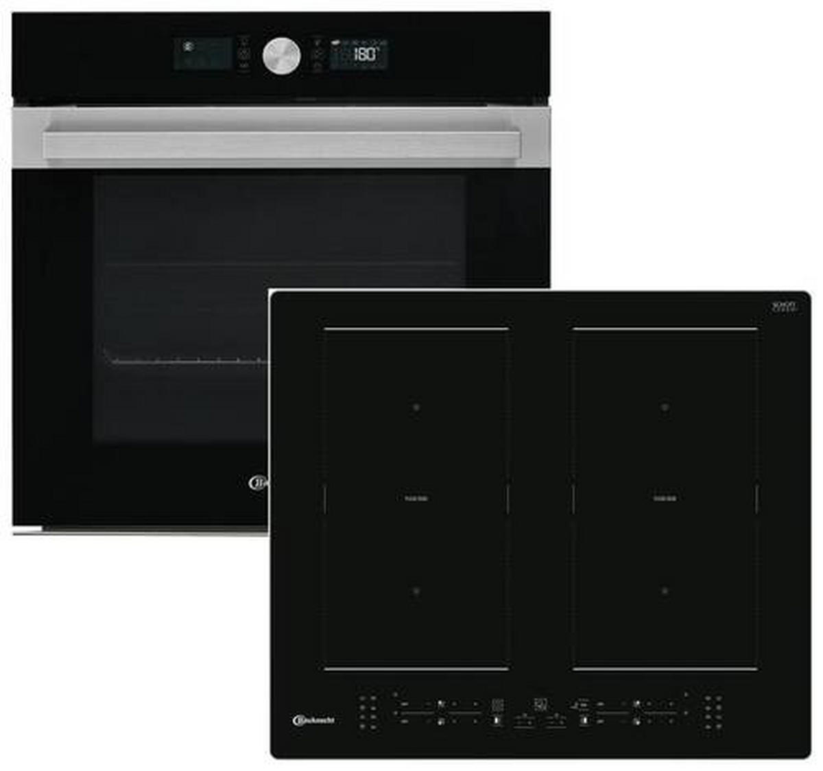 BACKOFENSET BAKO5 PF26 BLACK  - Edelstahlfarben/Schwarz, Basics, Glas/Metall (60/52cm) - Bauknecht