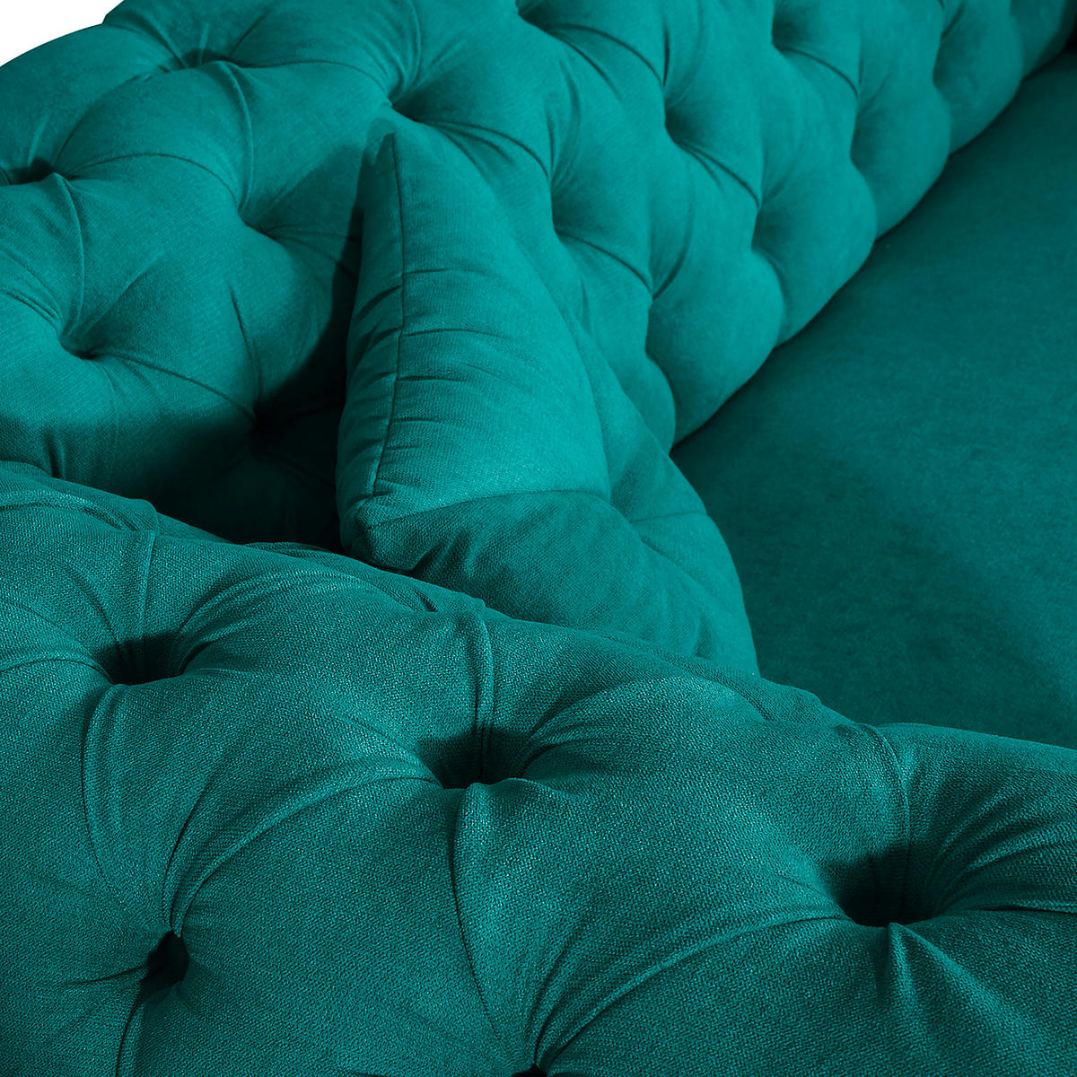 3-SITZER-SOFA Mikrofaser Türkis  - Türkis/Braun, Design, Holz/Textil (232/79/97cm) - Livetastic
