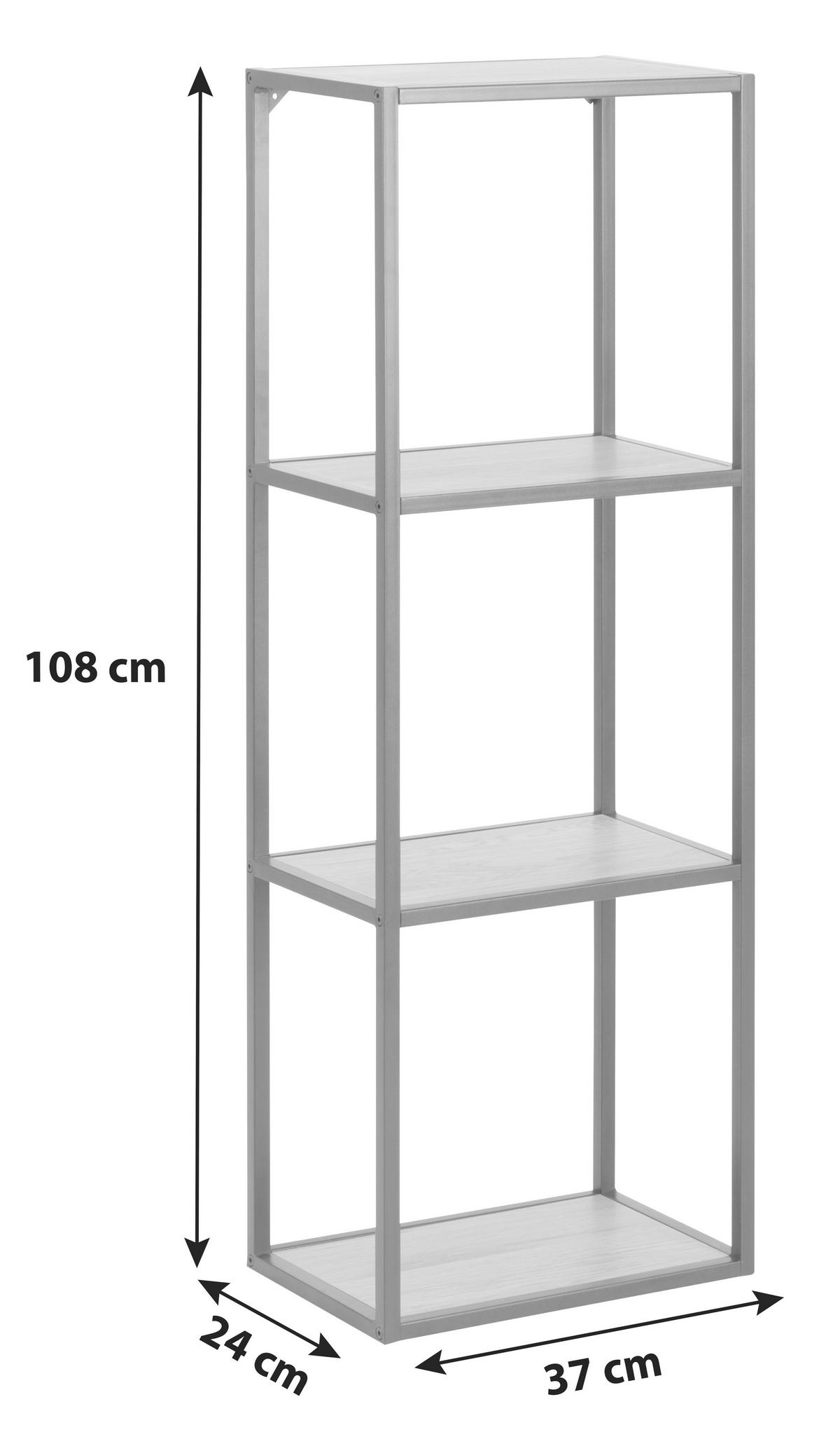 WANDREGAL 37/108/24 cm  - Eichefarben/Schwarz, Trend, Holzwerkstoff/Metall (37/108/24cm) - MID.YOU