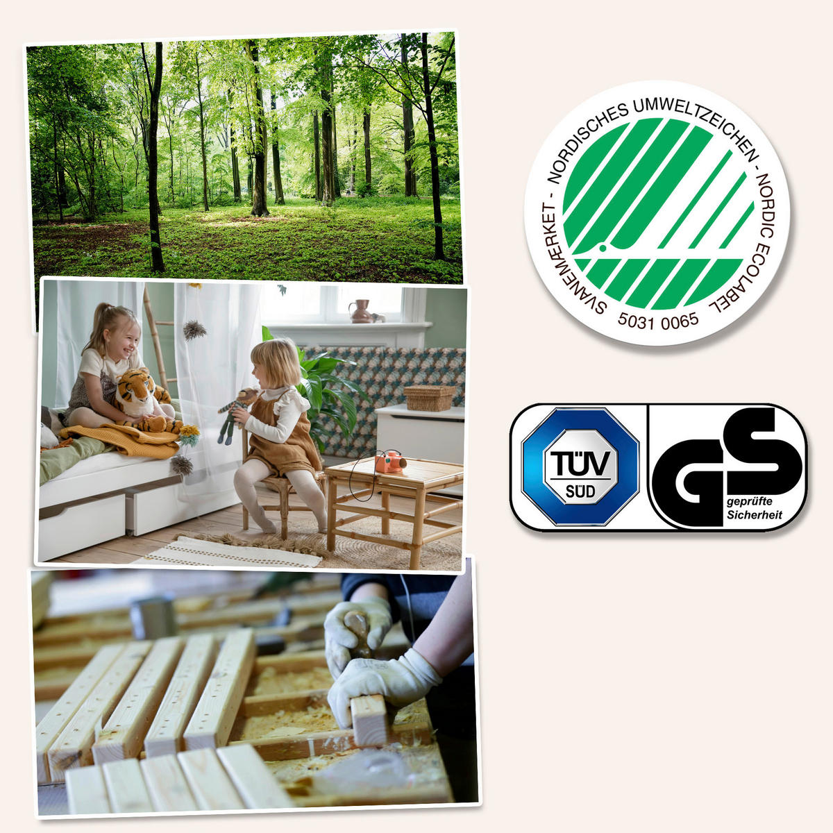 HAUSBETT Rollrost 70/160 cm  in Weiß  - Naturfarben/Weiß, MODERN, Holz (70/160cm) - MID.YOU