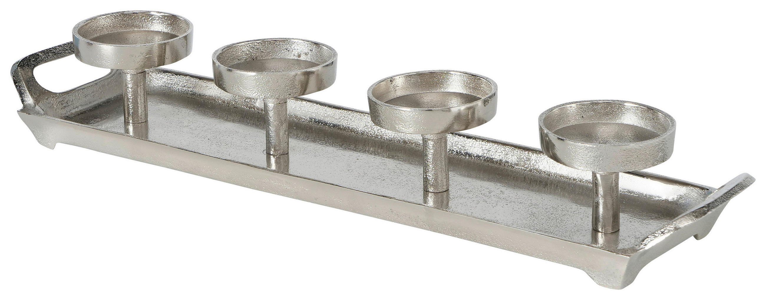 KERZENHALTER - Silberfarben, LIFESTYLE, Metall (12/8/50cm)