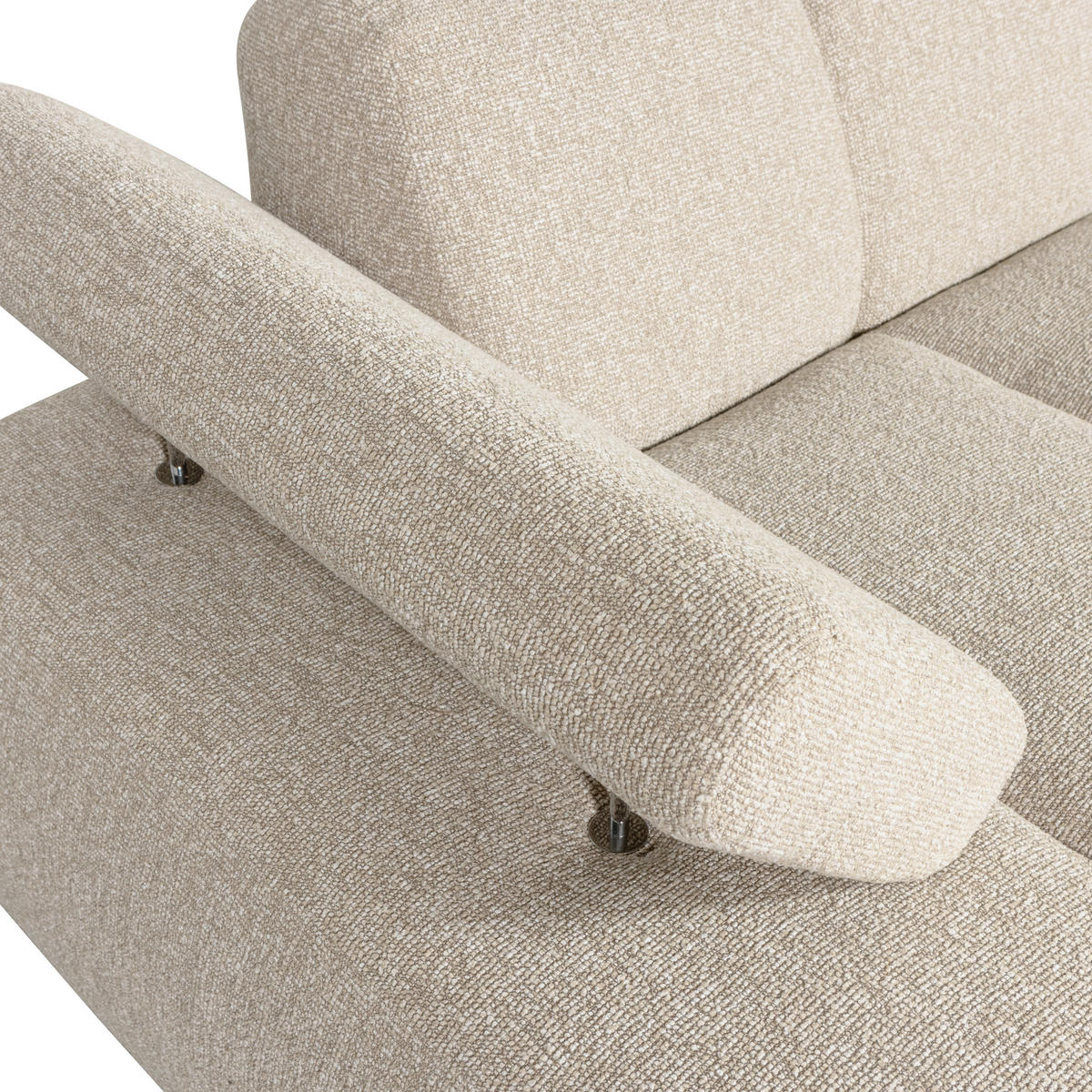 SOFAELEMENT Mojo in Bouclé Beige  - Beige/Schwarz, Design, Kunststoff/Textil (124/74/162cm) - Livetastic