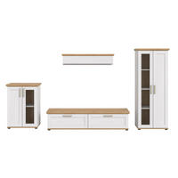 WOHNWAND 4-teilig  in Lärchefarben, Eiche Artisan  316/161/40 cm  - Silberfarben/Lärchefarben, Design, Holzwerkstoff/Kunststoff (316/161/40cm) - Livetastic