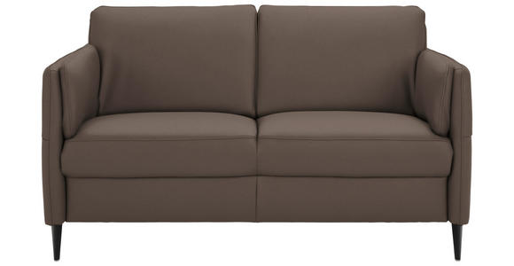 2,5-SITZER Latina in Echtleder Dunkelbraun   - Dunkelbraun/Schwarz, Design, Leder/Metall (164/84/99cm) - Dieter Knoll