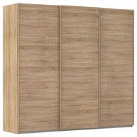 SCHWEBETÜRENSCHRANK Sonoma Eiche  - Sonoma Eiche, Design, Holzwerkstoff/Kunststoff (242/223/68cm) - Novel