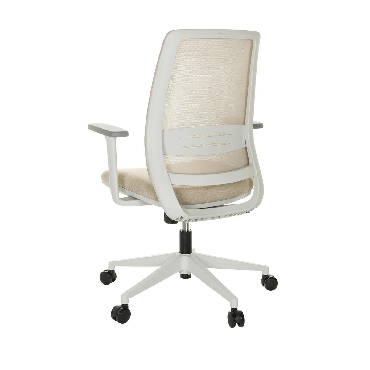 OTOČNÁ ŽIDLE, béžová - šedá/bílá, Basics, textil/plast (68/98,5-108,5/56cm) - MID.YOU