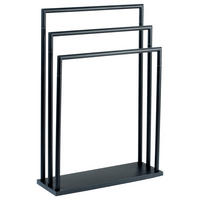 HANDTUCHSTÄNDER - Schwarz, Basics, Metall (58/84/20cm)