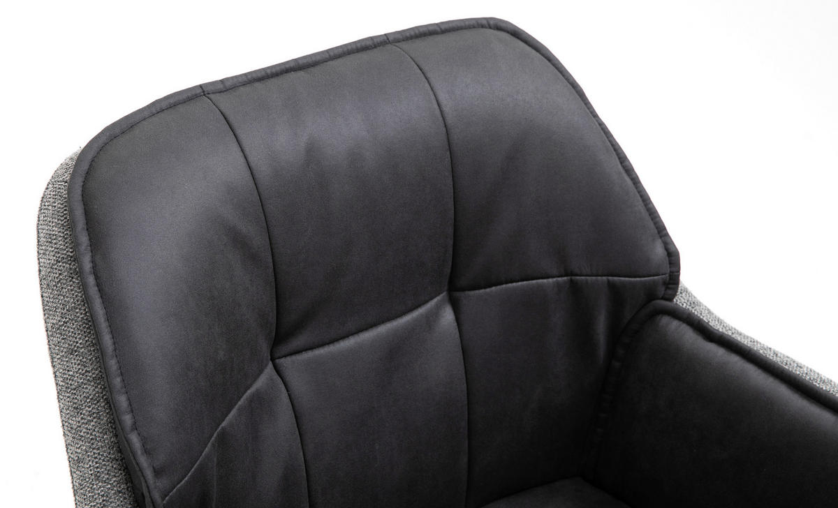 DREHSTUHL Webstoff Grau  - Schwarz/Grau, MODERN, Kunststoff/Textil (64/92/62cm) - MID.YOU