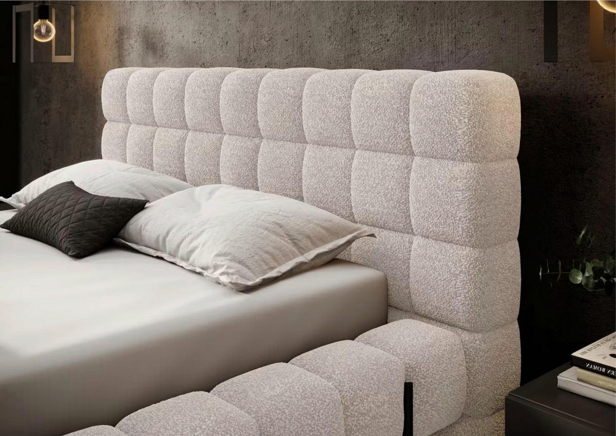 POLSTERBETT Lattenrost, Bettkasten Beige 180/200 cm  - Schwarzbraun/Beige, MODERN, Holz/Metall (180/200cm) - MID.YOU