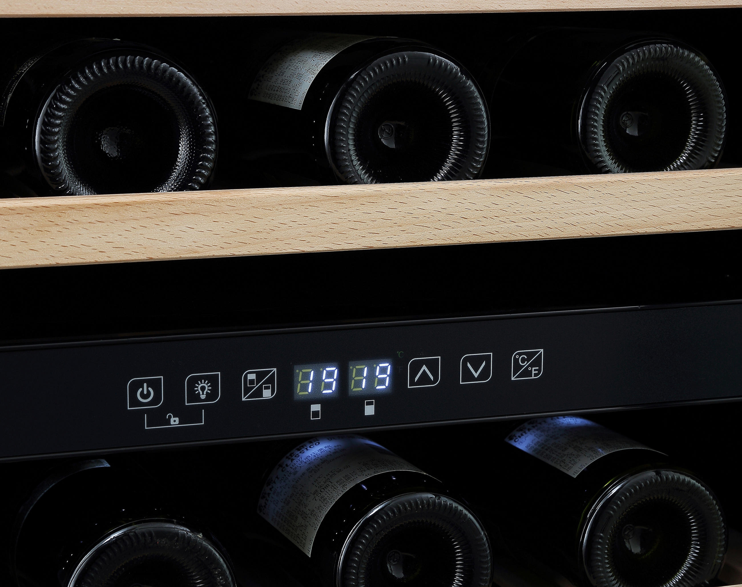WEINKÜHLSCHRANK WKS49  - Schwarz, Trend, Glas/Holz (48/85,5/57,5cm) - Respekta