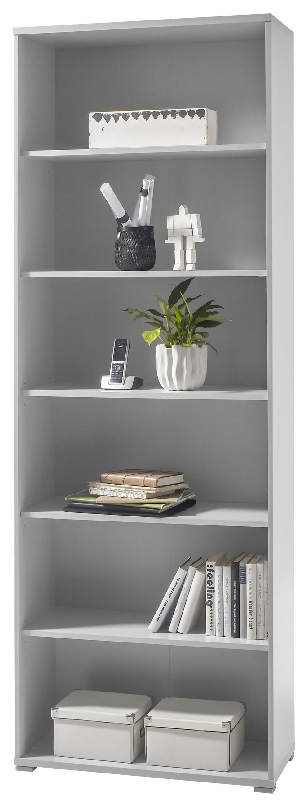 REGAL ZA DOKUMENTE svijetlo siva - srebrne boje/svijetlo siva, Design, drvni materijal (79/220/35cm) - Xora