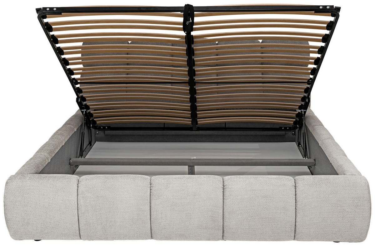 POLSTERBETT 180/200 cm,  in Beige,  - Beige/Schwarz, Design, Kunststoff/Textil (180/200cm) - Esposa