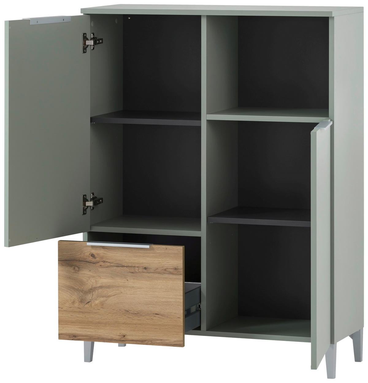 HIGHBOARD Smilla  in 80,4/109,6/31,9 cm  - Eichefarben/Pastellgrün, MODERN, Holzwerkstoff/Kunststoff (80,4/109,6/31,9cm) - Stylife