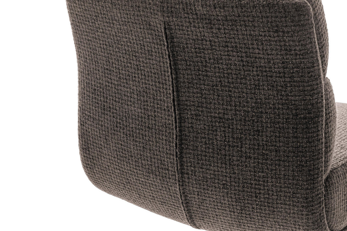 BARHOCKER in Metall, Textil Edelstahlfarben, Cappuccino  - Edelstahlfarben/Cappuccino, Design, Textil/Metall (43/84/52cm) - Dieter Knoll