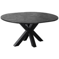 ESSTISCH Grau, Schwarz rund  ausziehbar, in verschiedenen Holzdekoren erhältlich  - Graphitfarben/Schwarz, KONVENTIONELL, Holzwerkstoff (130-170/130-170/77,5cm) - Hom`in