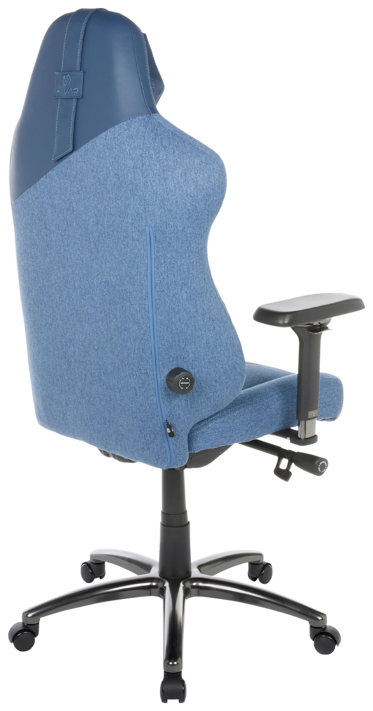 SKYLAR Ocean Obsidian Blau, Dunkelblau, Schwarz Hochglanz Metall, Textil   - Blau/Schwarz Hochglanz, LIFESTYLE, Textil/Metall (79/142/77cm) - HIVAR