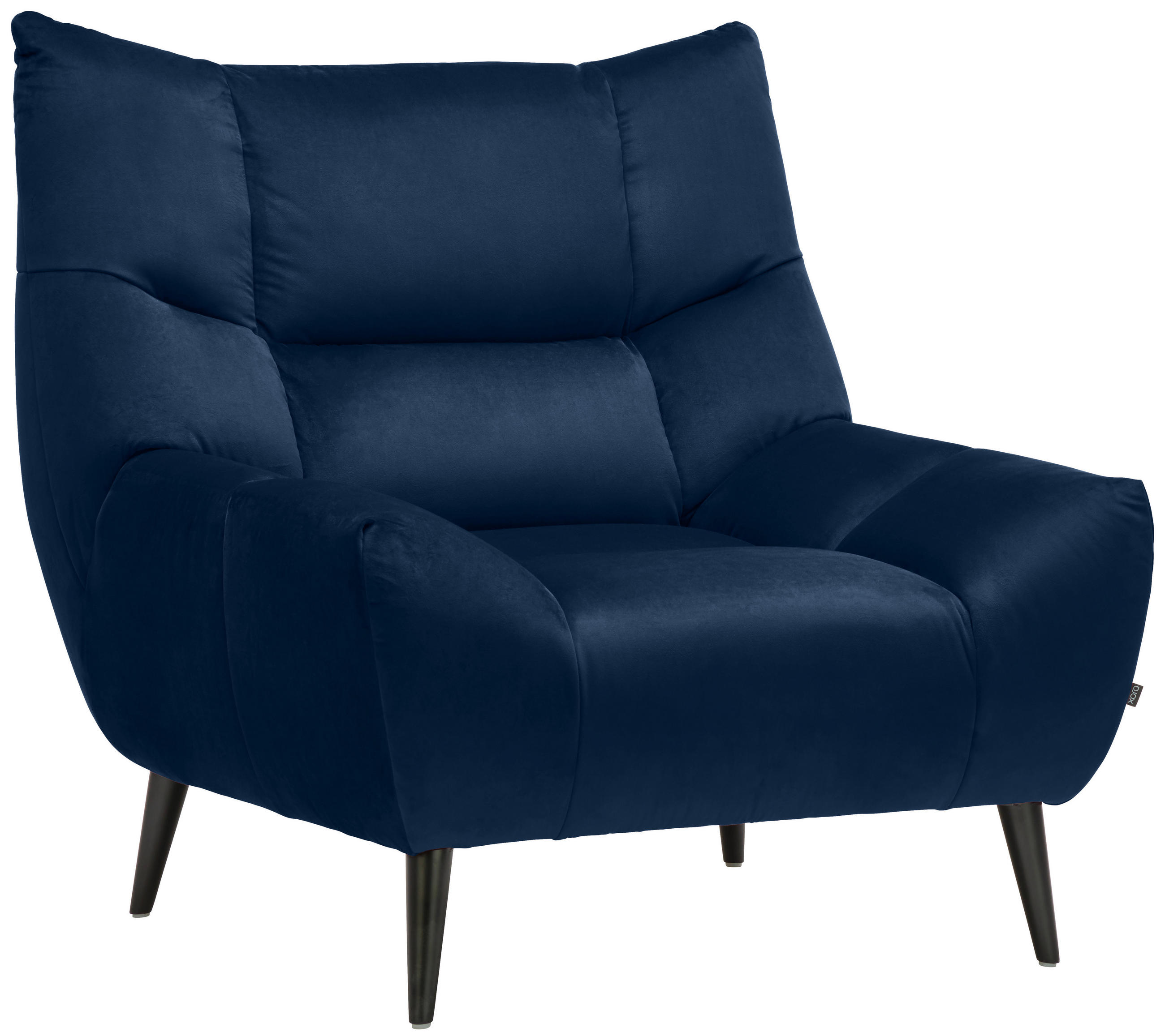 SESSEL Mikrofaser Dunkelblau    - Schwarz/Dunkelblau, Design, Textil/Metall (100/104/99cm) - Xora