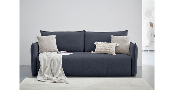 SCHLAFSOFA in Webstoff Dunkelblau  - Schwarz/Dunkelblau, KONVENTIONELL, Kunststoff/Textil (224/90/107cm) - Carryhome