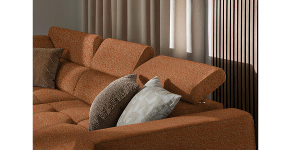 ECKSOFA in Struktur Rostfarben 205/284 cm - Rostfarben/Schwarz, Design, Kunststoff/Textil (205/284cm) - Xora